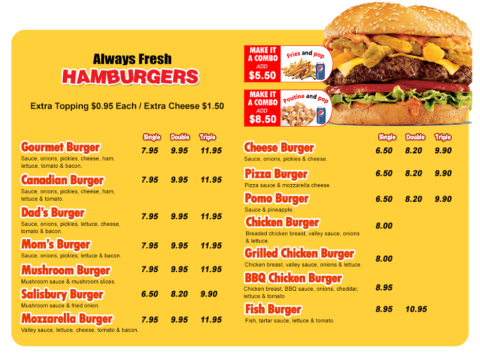 Burger Baron Valleyview hamburgers