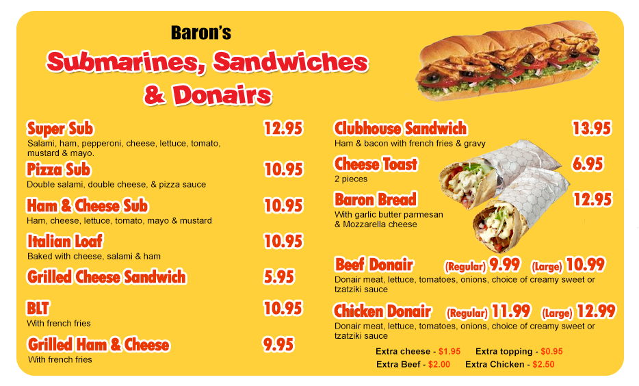 Burger Baron Valleyview submarines & sandwiches